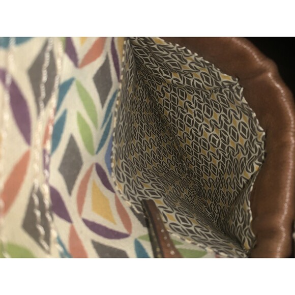 Fossil Multicolor Geometric Print Canvas Crossbody Bag with Leather Trim - Picture 7 of 10